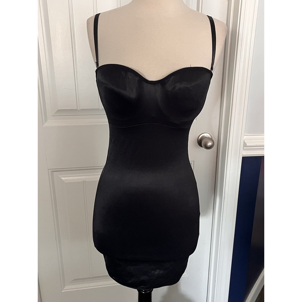 Maidenform Flexees Black Smooth Slimming Bra Body Briefer 3751 One Piece 34C 099